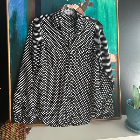 Classic Y2K Black and White Polka Dot Men's Shirt XS - Picture 4 of 16